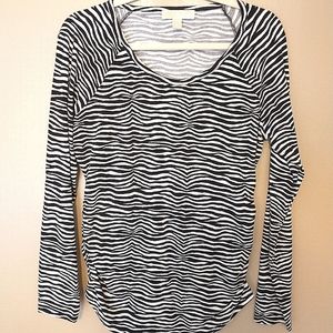 Michael Kors Black and white blouse size Large